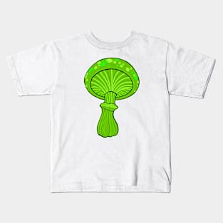 Green New School Style Mushroom Original Art Kids T-Shirt